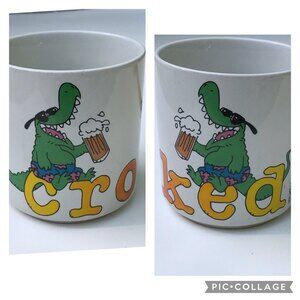 Vintage Russ Berrie Crocked Gator Mug Alligator Beer Bathing Suit Sunglasses